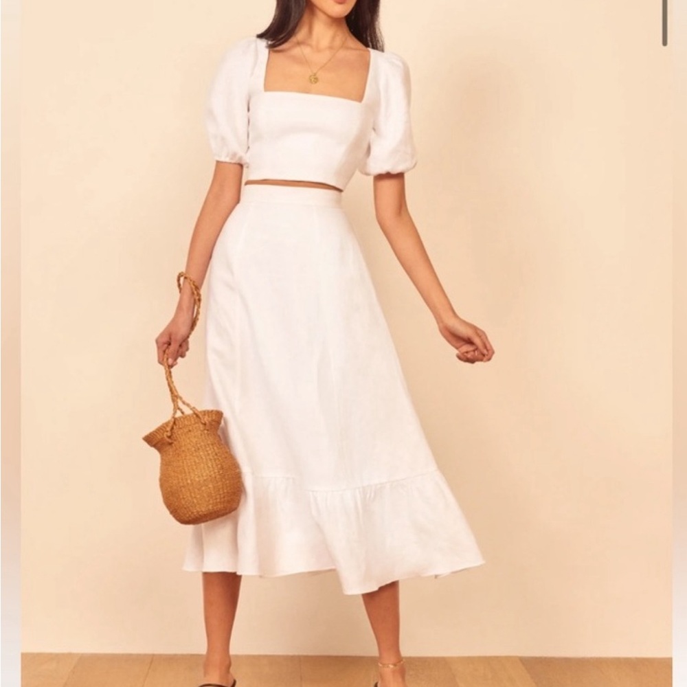 Reformation Yucca Linen Two Piece in white